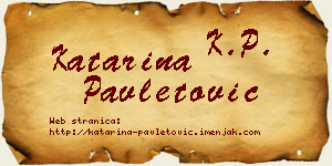 Katarina Pavletović vizit kartica